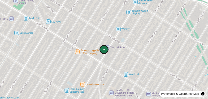 Static map showing the location of Al Dar Halal Market