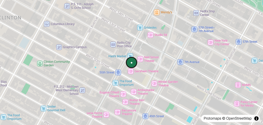 Static map showing the location of Bibble & Sip – Midtown