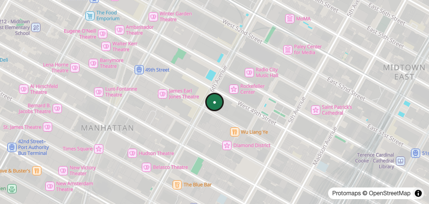 Static map showing the location of Breads Bakery – Midtown