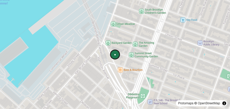 Static map showing the location of Caputo’s Bake Shop