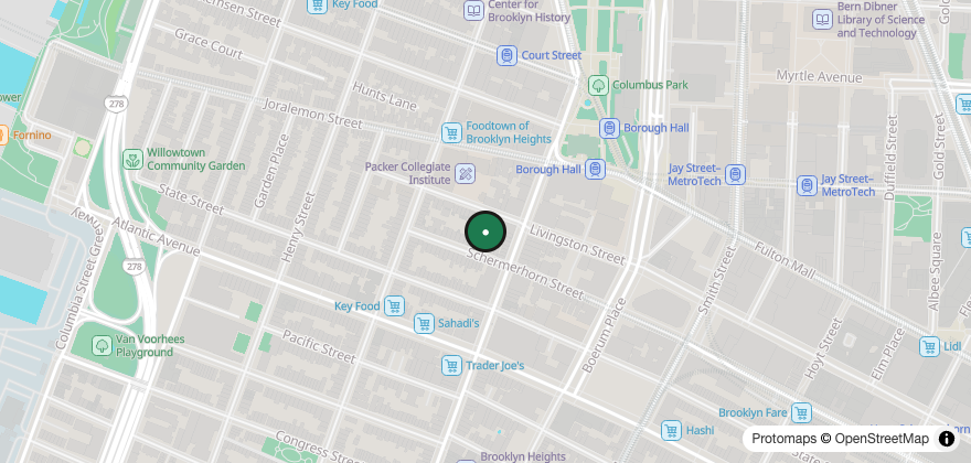 Static map showing the location of Croissant & Co