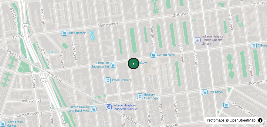 Static map showing the location of Ferreira Foodtown