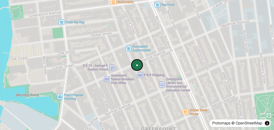 Static map showing the location of Gong Cha – Greenpoint