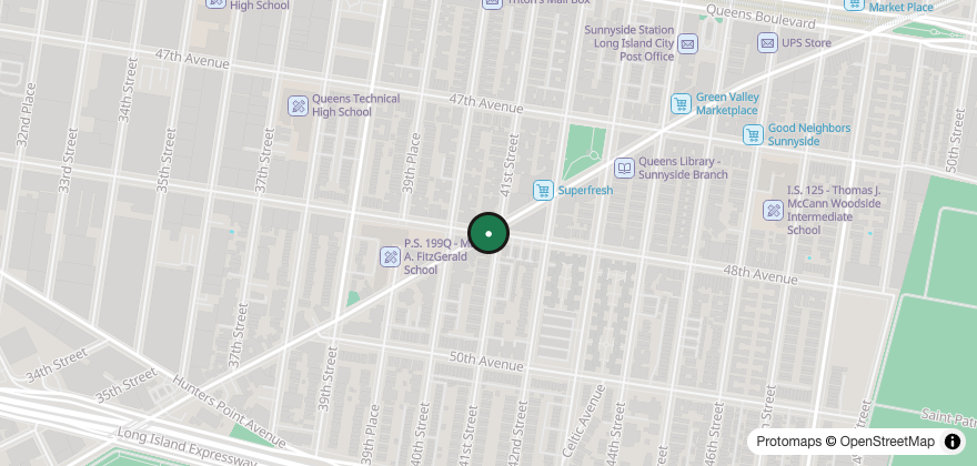 Static map showing the location of Greenpoint Café & Bakery