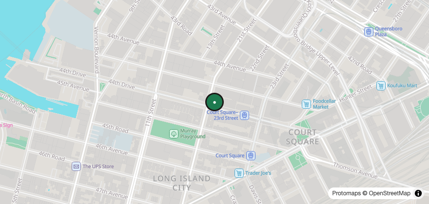 Static map showing the location of HAO Tea & Bakery – Long Island City