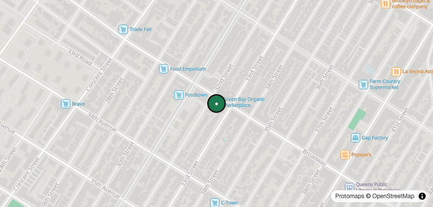 Static map showing the location of JC Sushi