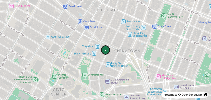 Static map showing the location of Let's Bounce – Chinatown