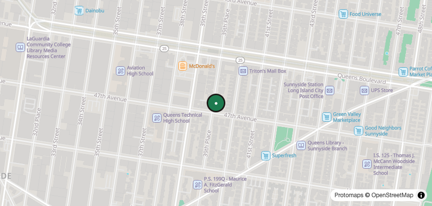 Static map showing the location of Moa Coffee – Sunnyside