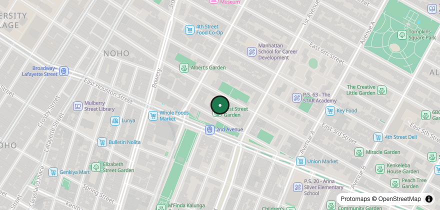 Static map showing the location of Mouzer Chocolate