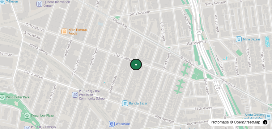 Static map showing the location of Ruma’s Kitchen