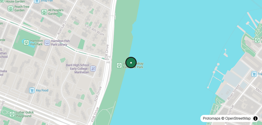 Static map showing the location of Smorgasburg