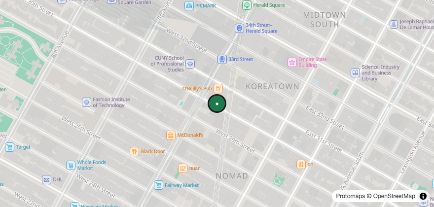 Static map showing the location of TEAPULSE – Midtown South